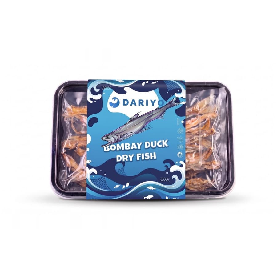 Dariyo Bombay Duck Dry Fish tub, front label